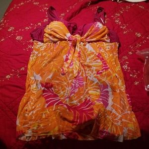 Plus size ladies sone-piece swimsuit